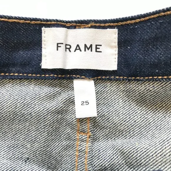 Frame Denim Pencil Midi Jean Skirt Womens 25 Dark Blue Dell Rinse High Rise